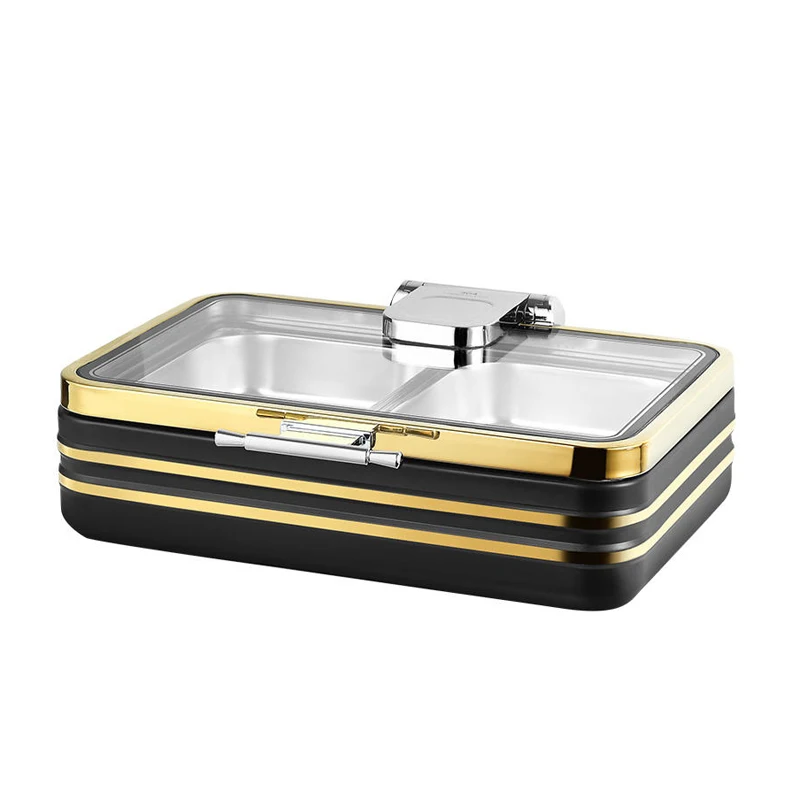 Gold Plated Chafing Dishes For Catering 9qt Electric Buffet Stove Digital Touchscreen Auto Shut-Off 12-Hour Heating Luxury