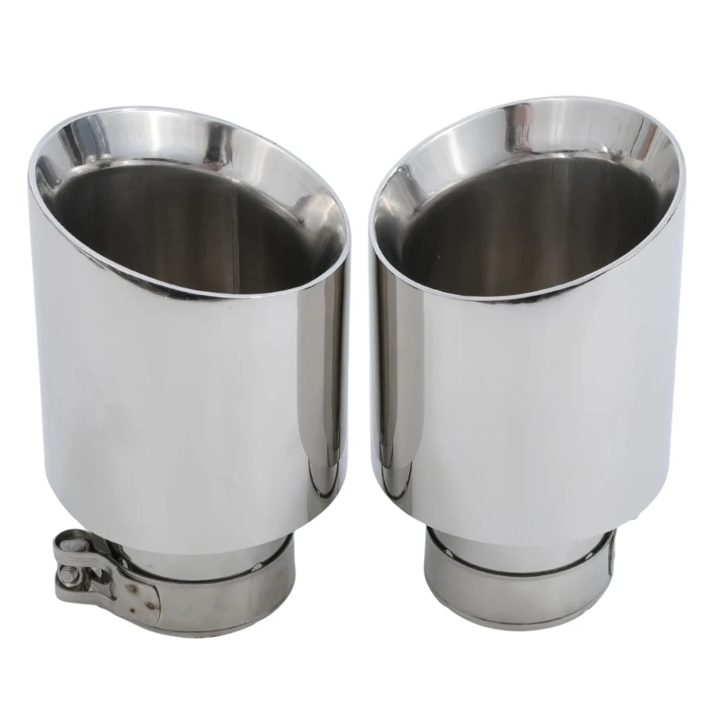 1 Piece：Newest Style Stainless Steel Universal Exhaust System End Pipe+Car Exhaust Tip