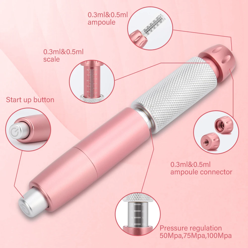 Hyaluronic Acid Pen Lip Plumping Light Spot Wrinkle Removal Lip Syringe Nebuliser Adjustable Pressure Pen Anti-Wrinkle Tools