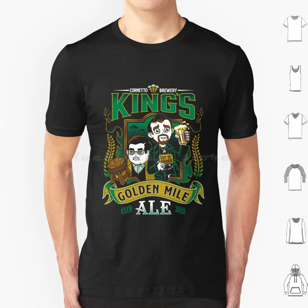 Golden Mile Ale-World's End-Beer T Shirt Big Size 100% Cotton Beer Label Hot Fuzz British Zombie Horror Funny Beer Mens Pop