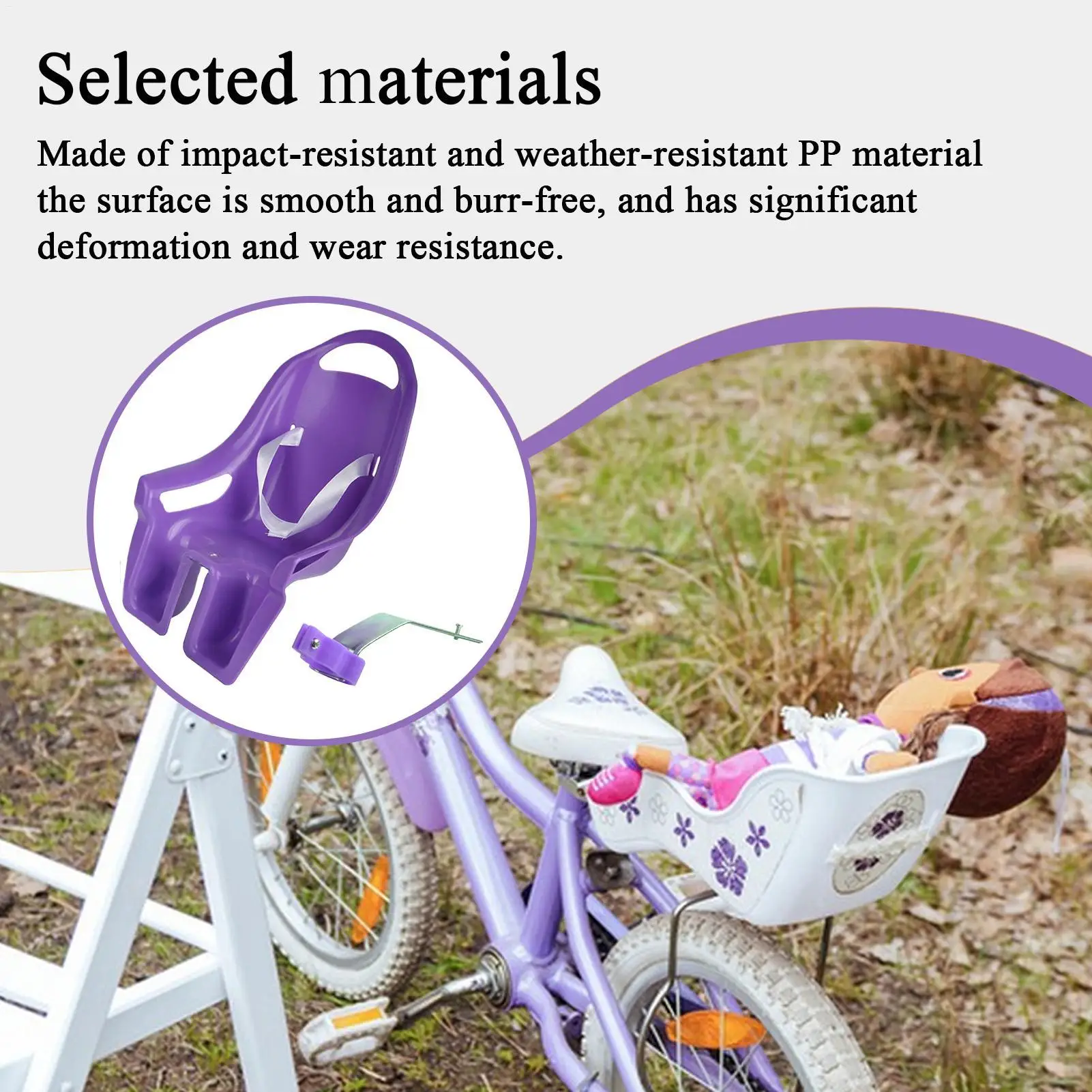 Acessório para assento de bicicleta de boneca, acessório para transporte de boneca para andar de bicicleta, acessórios de ciclo para filha e neta