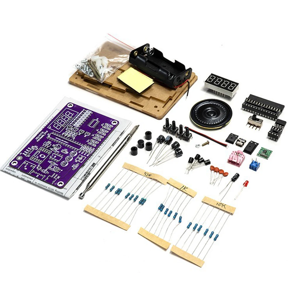 RDA5807S FM Radio Electronic Kit 87-108MHz Digital Display Soldering Project Practice Solder Adjustable Frequency for Learning