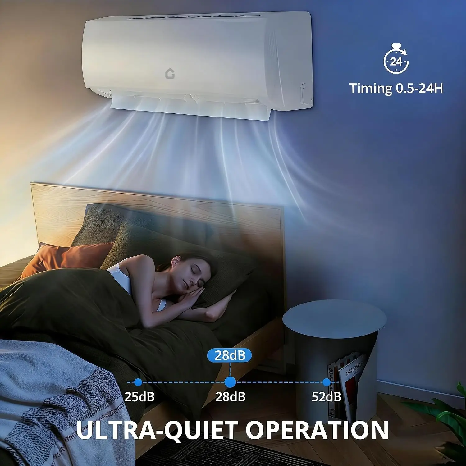 12000 BTU Mini Split AC/Heating System, 21 SEER2 115V WIFI Enabled Energy Efficient Mini Split Air, Custom