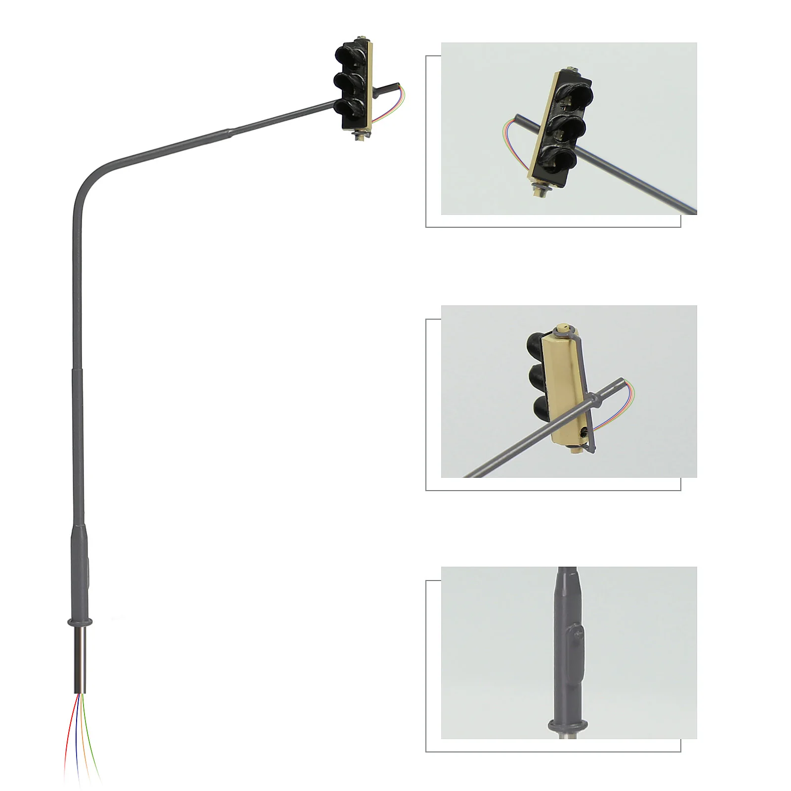 Evemodel HO Scale Traffic Lights Block Signals Hanging Single-sided for Model Road Layout JTD8711 (Pack of 2)