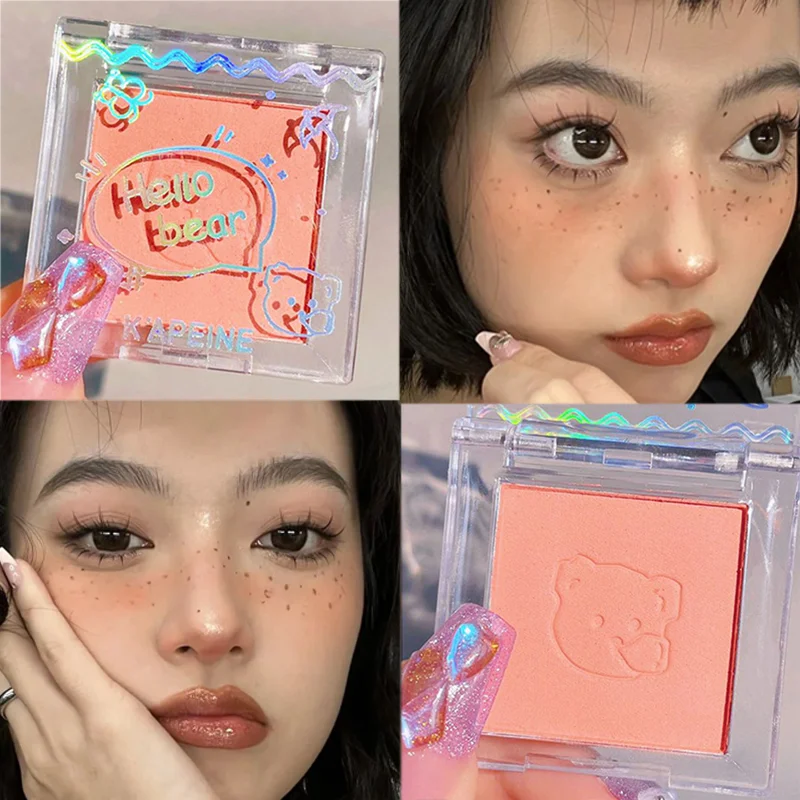 Rose Peach Matte Blush Palette Monochrome Rouge Cheek Contour Tint Blusher Shadow Powder Palette Natural Face Makeup Cosmetics