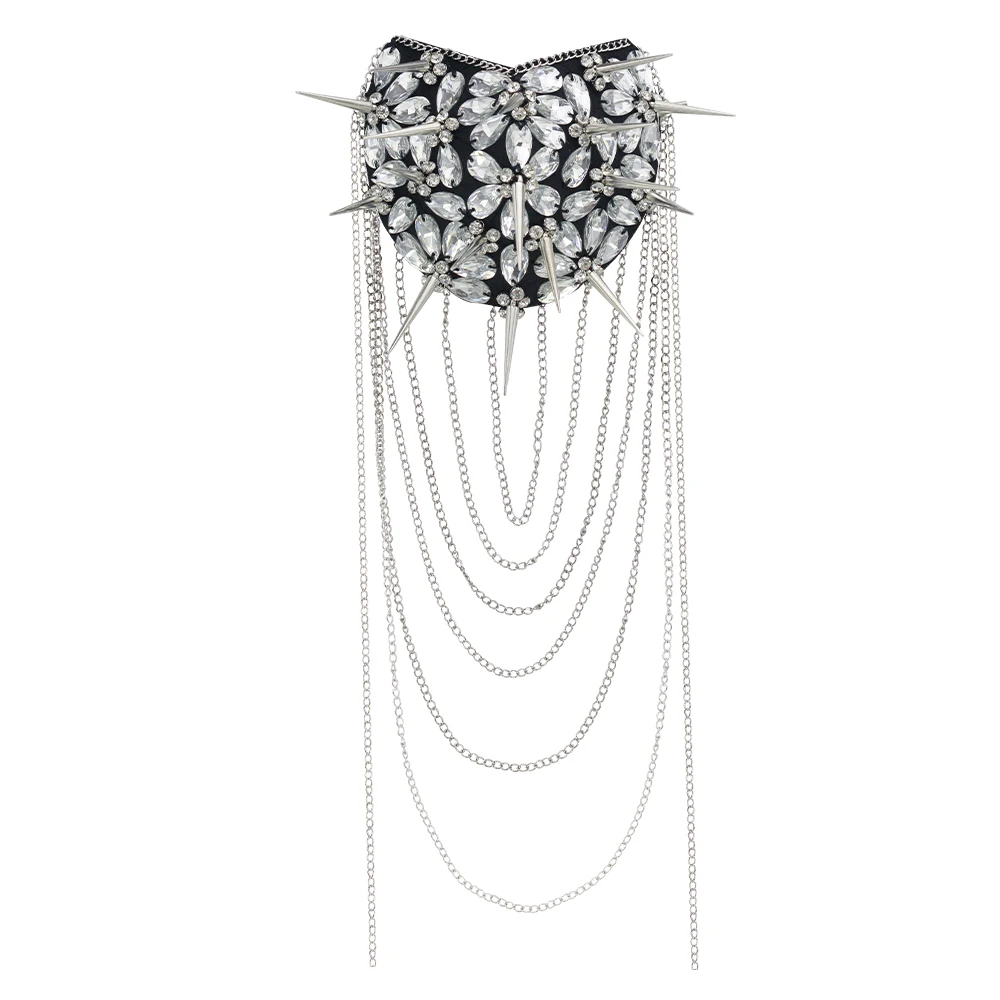 Fringe Shoulder Rivet Tassel Chain Epaulet Shoulder Boards Badge Uniform Accessories 2pieces