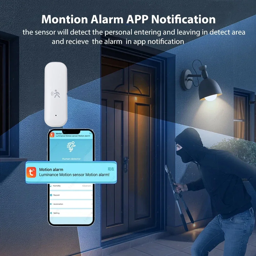 10G MmWave Radar Zigbee Human Motion Sensor with Illuminance Temperature Humidity Detector Support Tuya Zigbee or Zigbee2MQTT