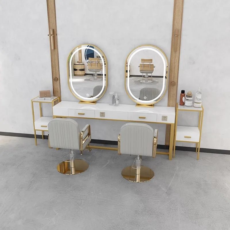 Internet celebrity barbershop mirror, high-end mirror stand, integrated hair salon, special hair cutting, perm and dyeing