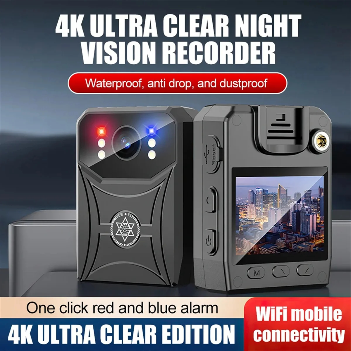 4K Mini Police Camera Digital Video Recorder Camcorder Camera IR Night Vision Body Camera Sports Back Clip Without WiFi