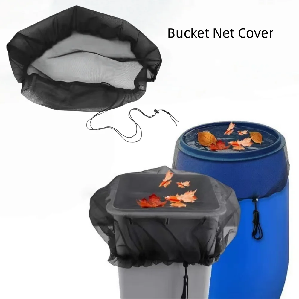 2/3/4PCS Water Bucket Net Cover, Garden Rain Barrel Mesh Guard Anti-Leaf Insect Screen with Drawstring, Sturdy & Durable