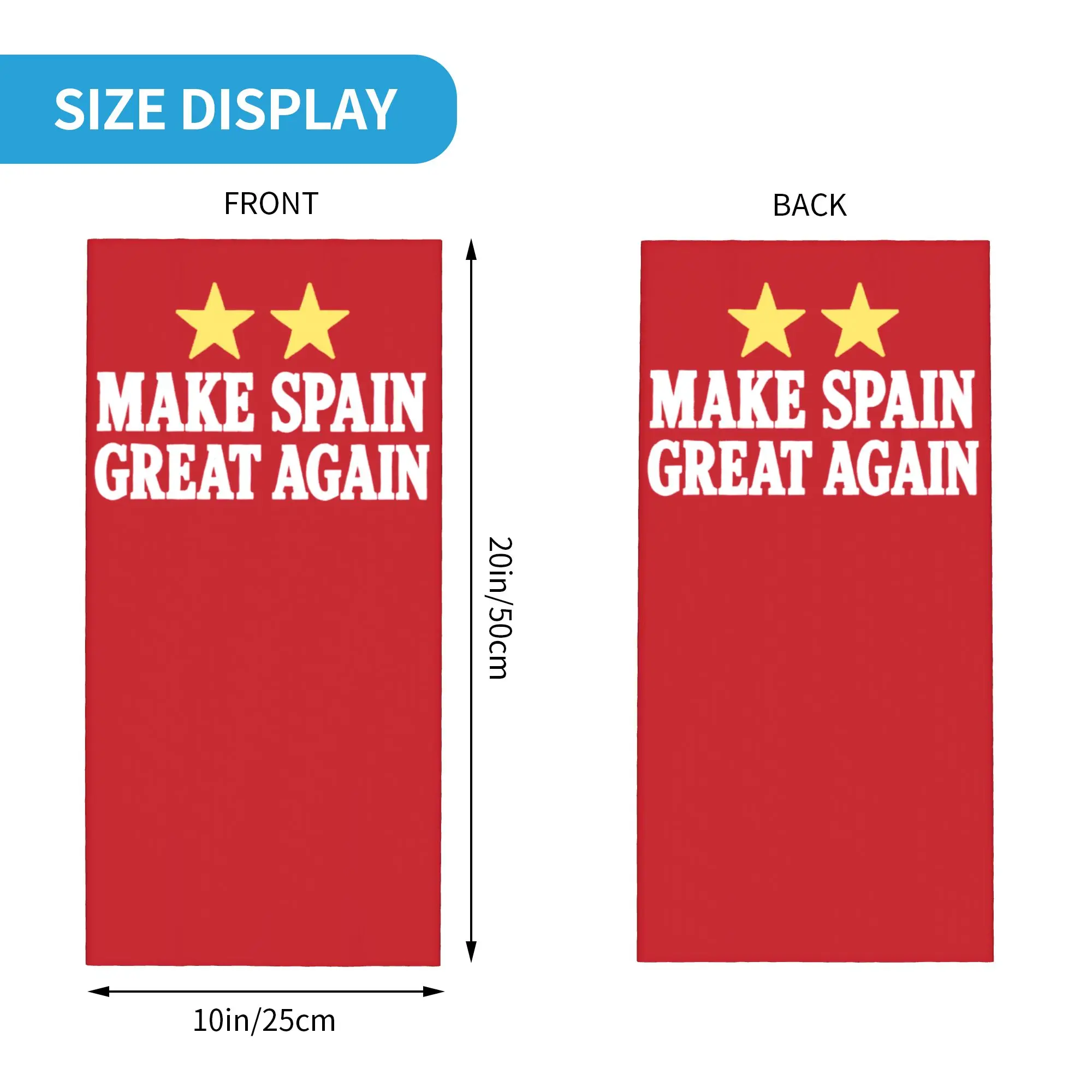 Make Spain Great Again Two Stars Bandana Neck Cover Print Espana Balaclavas Mask Scarf Multifunctional Headband Adult All Season