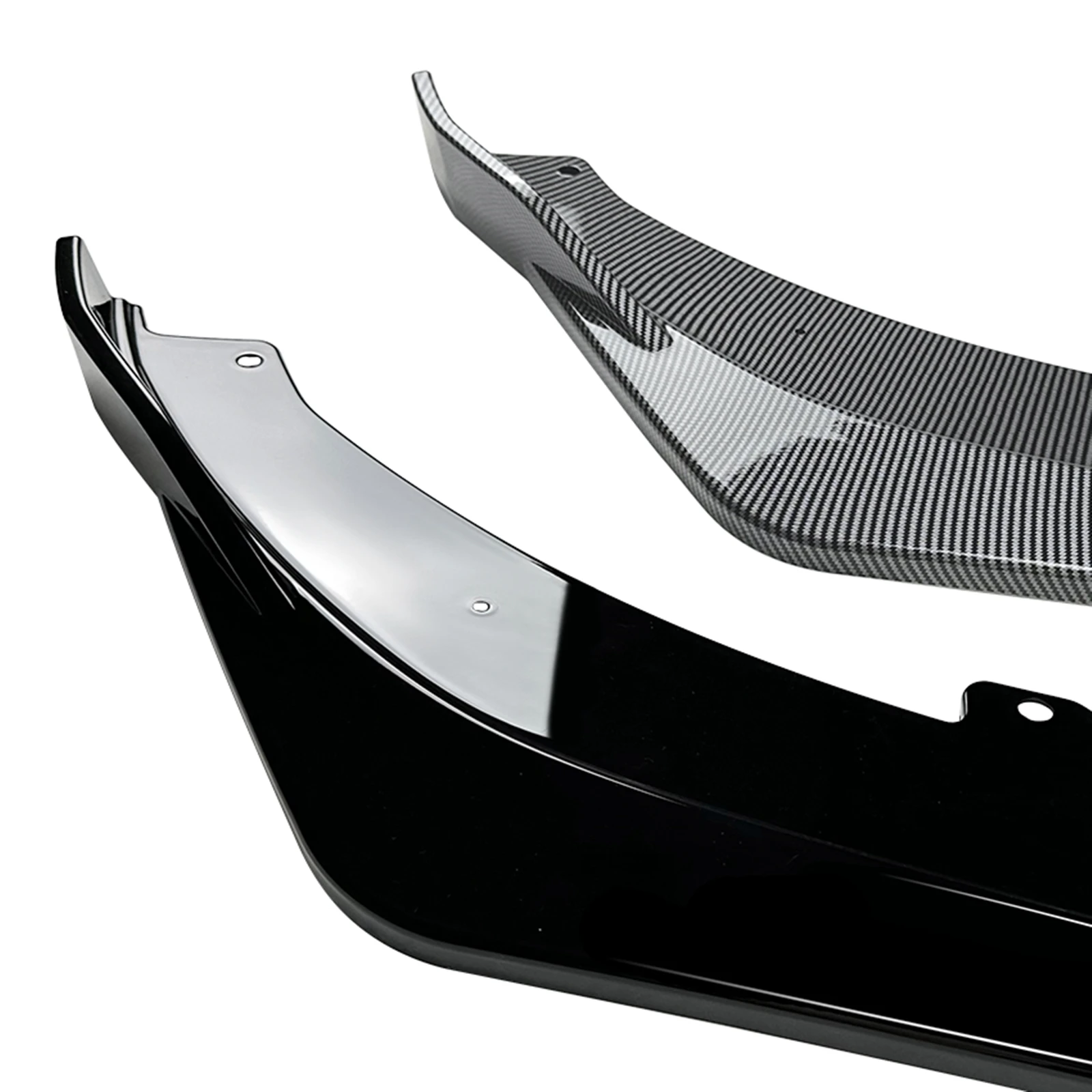 

For Kia Stinger GT 2018-2024 Front Bumper Spoiler Lip Glossy Black/Carbon Fiber Look Lower Surround Shovel Guard Protector Blade