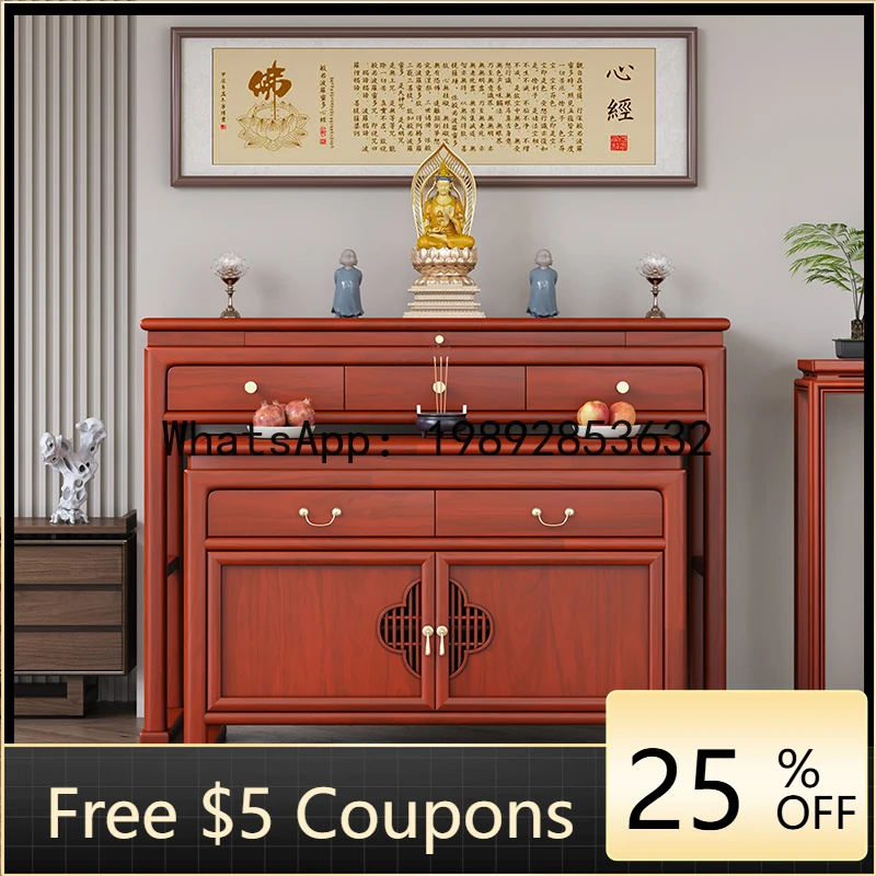 

LX Ebony Chinese Style Solid Wood Altar Incense Table for Home Living Room Buddha Shrine God of Wealth Altar Buddhist Hall