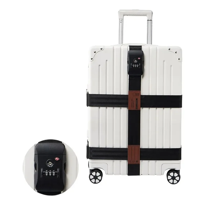 Adjustable Luggage Strap with TSA Approved Lock Heavy Duty Suitcase Packing Belt Travel Accessory for Travel Security Protection