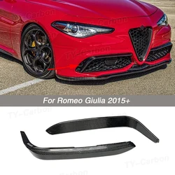 Real Carbon Fiber Front Fog Light Cover Trim For Alfa Romeo Giulia Base Sedan Sport 2015 - 2020 Bumper Lamp Trim Splitters FRP