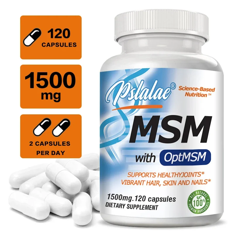 Premium Optimal MSM with OptiMSM, 1500 Mg, Supports Joint Health, Immune System, Antioxidants and Protein Building, Non-GMO