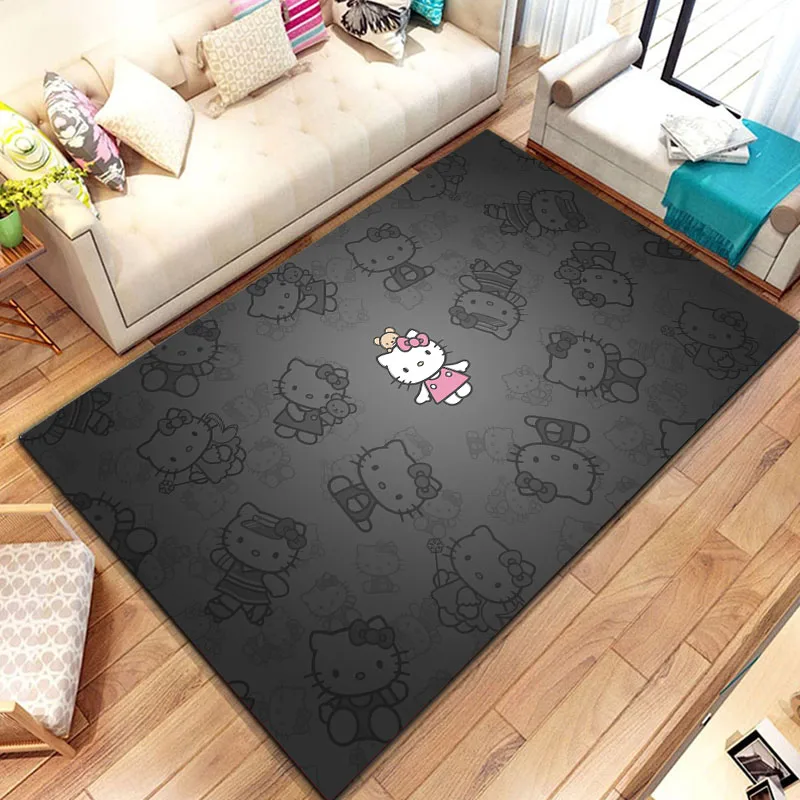 Sanrio Hello Kitty Pattern Carpets Bedroom Play Mats Rug Bedroom Decor Carpet Livingroom Rug Crawl Mat Christmas Gift Rug