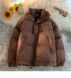 Winter Dark green Cotton Padded Jackets Women's Clothing Casual Oversize Warm Parkas 2023 New Stand Collar Winter Coats fp504