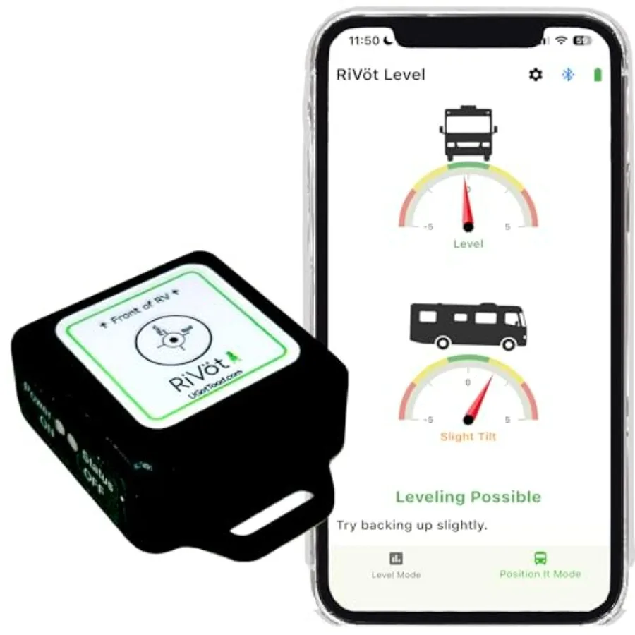 

Bluetooth Smart Level for Trailers Motorhomes Fast Accurate Setup Works with iPhone Android Stainless Steel Black Precision Dig