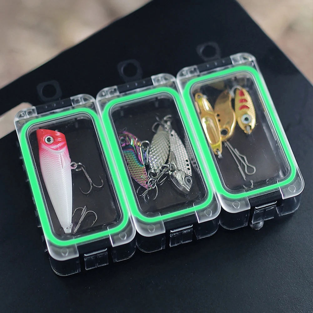 2pcs Mini Fishing Accessory Boxes Fish Hooks Artificial Bait Plastic Spliceable Storage Box Sea Fishing Tackle Box