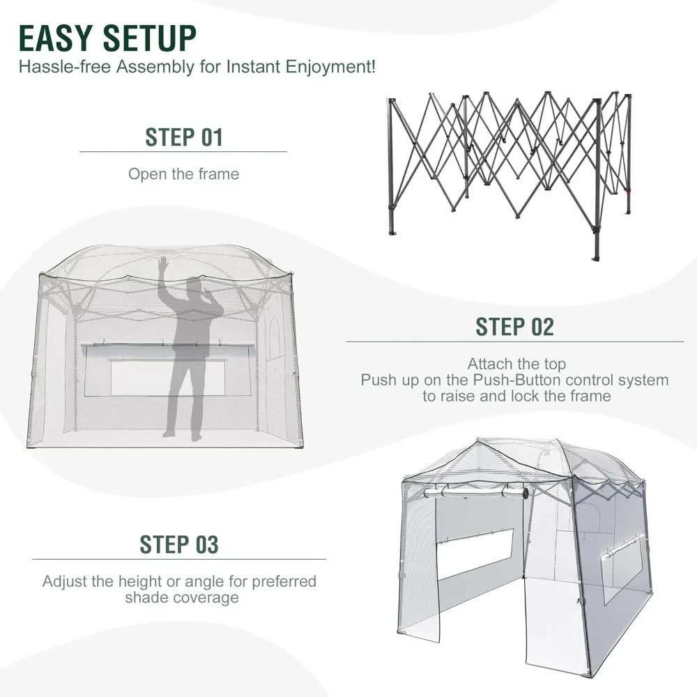 

8.5 x 7 x 7 FT Walk-in Greenhouse, Portable Pop-up Greenhouse for Indoor Outdoor, Plant Garden Green House with Zippered Doors