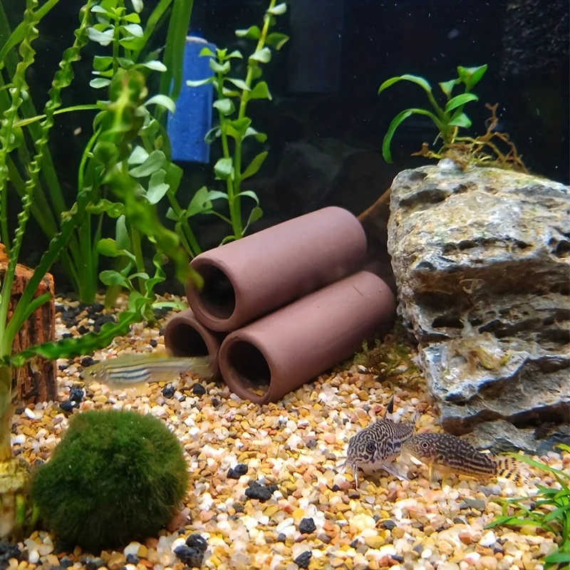 Aquarium Fischhöhle, Garnelen-Ornament, Tank-Habitat, Versteck, Schutzrohr, Lachs-DIY-Versteck, Keramik-Holzhöhlen, Pleco-Stämme – Detail 5