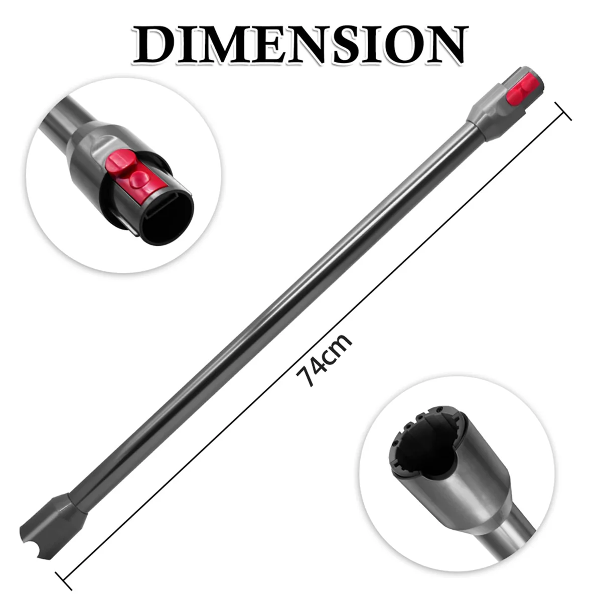 Extension Rod for V10 Digital Slim/V12 Detect Slim Cordless Stick Vacuum Cleaner Quick Release Straight Pipe Bar-B