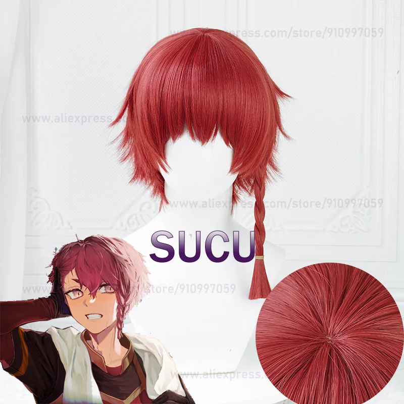 

Kurona Ranze Cosplay Wig Anime Cos Wigs Red 38cm Wig Heat Resistant Synthetic Halloween Hair