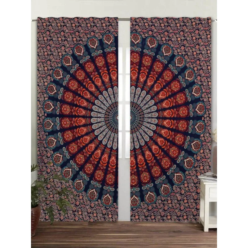 

Indian Bohemian Mandala Curtain Door Drapes 2 Panels Set Mandala Curtain European and American Fashion Trends