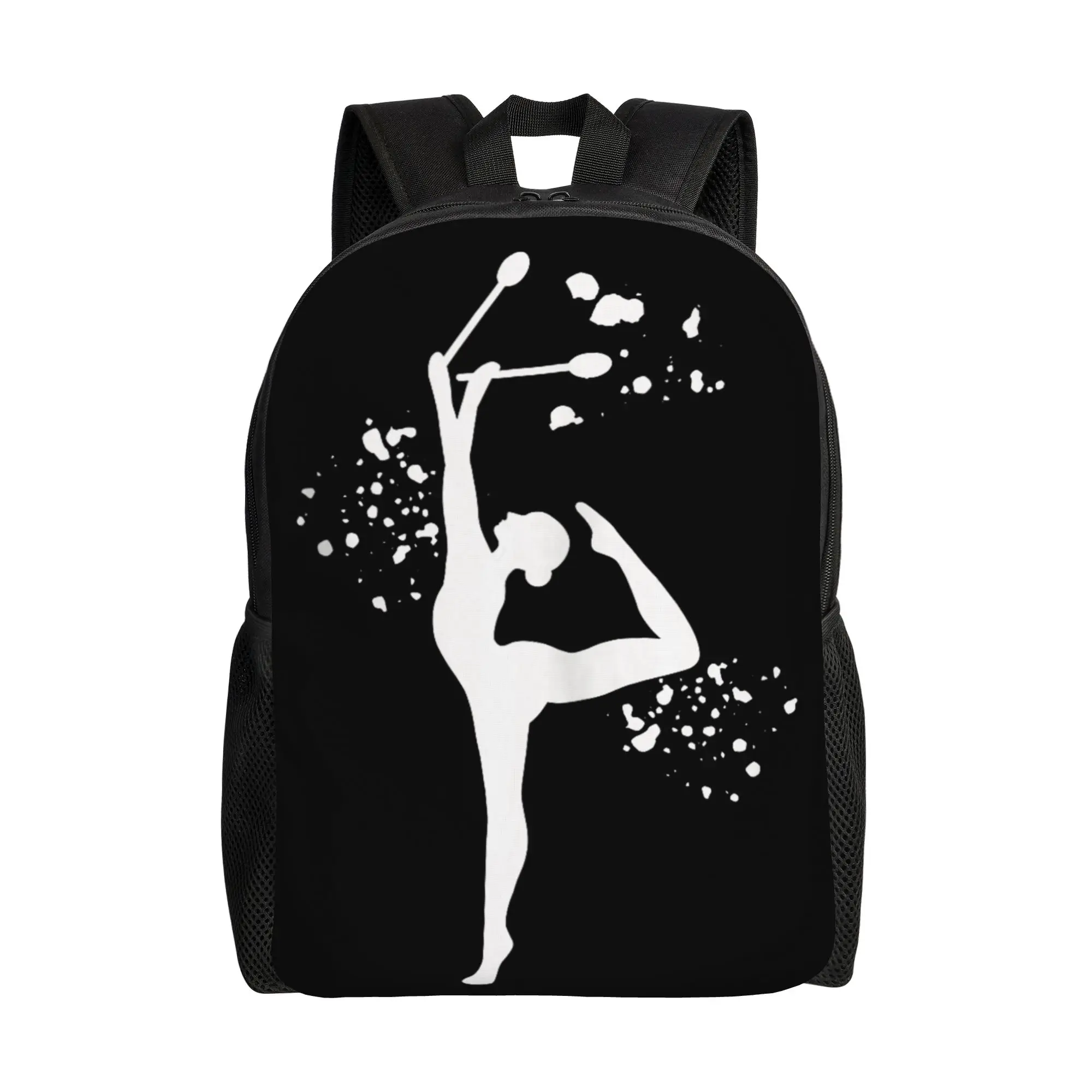 

Gymnast with Clubs Girls Kids Rhythmic Gymnastics Backpack Casual Backpacks Women Print High School Bags Colorful Rucksack