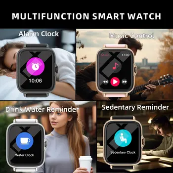 1,83 tums vattentät smartklocka med meddelandesvar, samtal, sömnövervakning, sportstegräknare, informationsvarningar för iPhone och Android 10 best sales Smart watch with apps - №2