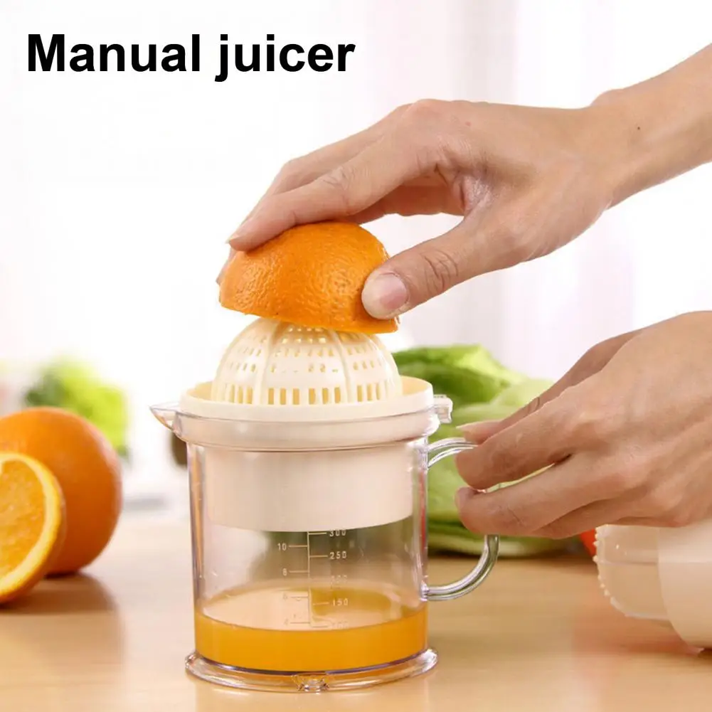 Manual Juicer 450ml Compact Container Non Slip Stable Base Portable Citrus Squeezer for Lemons Oranges Juice Press Kitchen Tool