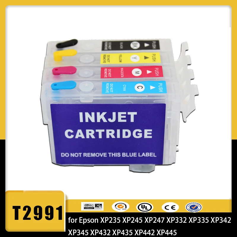 T2991 29XL Refillable Ink Cartridge with ARC Chips for Epson XP235 XP245 XP247 XP332 XP335 XP342 XP345 XP432 XP435 XP442 XP445