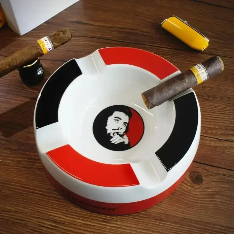 Guevara Home Portable Ceramic Cigar Ashtray Luxury 4 Holder Tobacco Cigarette Smoking Accessories Wedding Party Souvenir Gifts