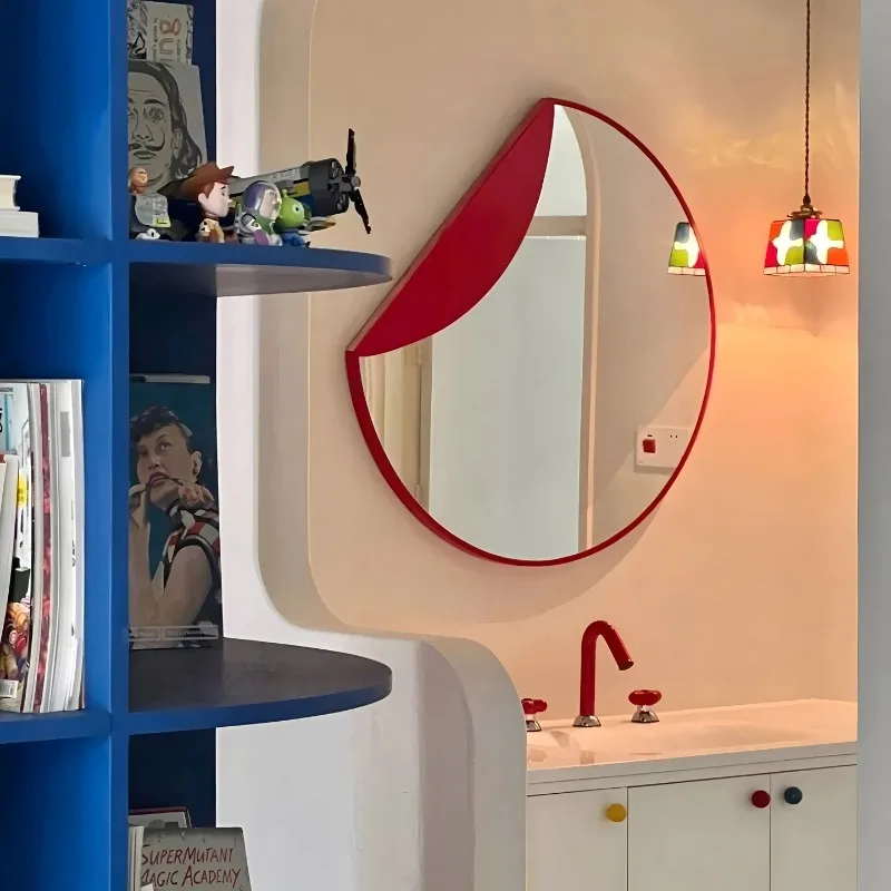Irregular Bathroom Mirror Modern Aesthetic Nordic Korean Style Makeup Mirror Luxury Dressing Table Espelhos Home Decorations