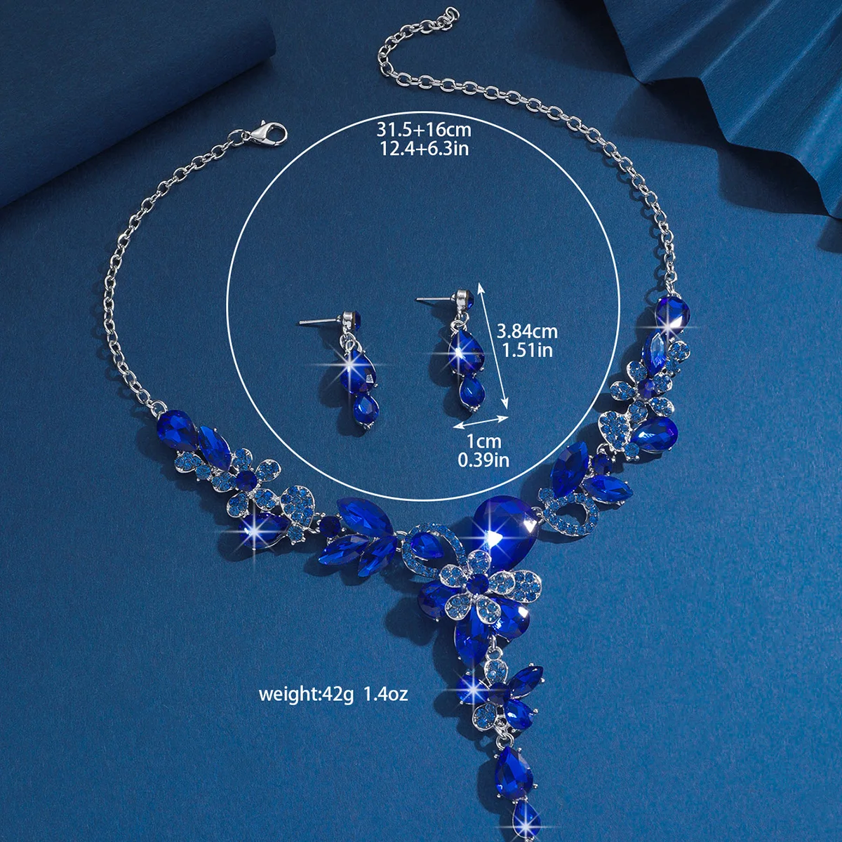 European and American necklace earring set, high-end two-piece set, wedding dress, foreign trade, cross-border supply