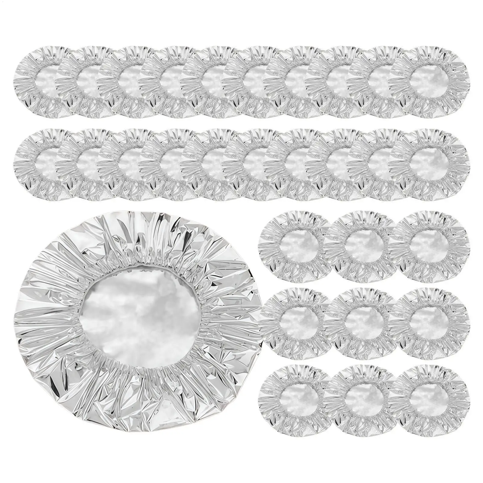 Elastic Food Covers 30-Piece Insulated Aluminum Foil Stretch Food Storage Stretch Lid Cover for Home Kitchen Meal Prep Baking
