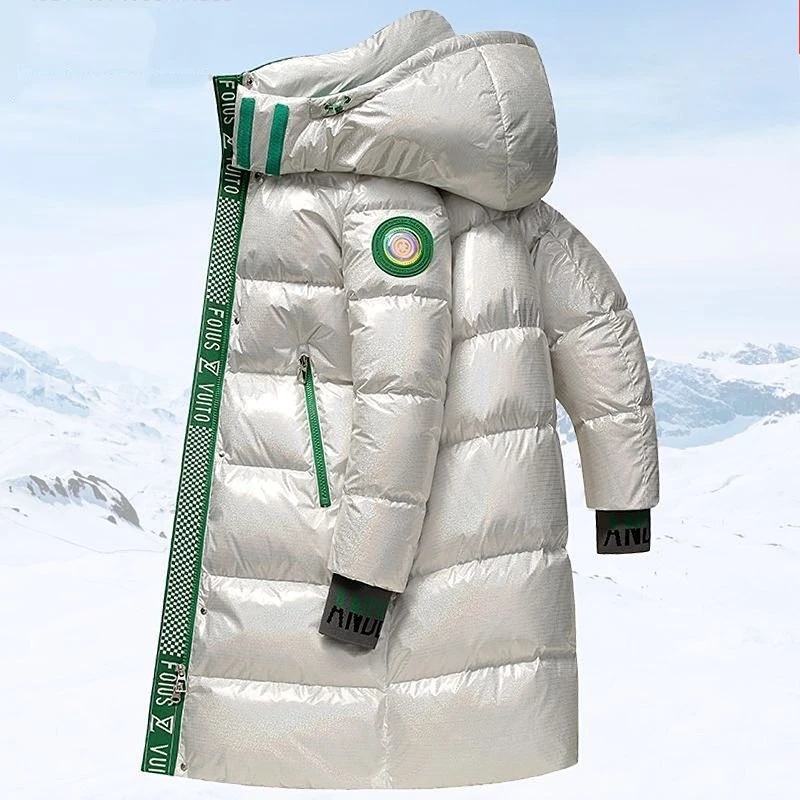 ​Unisex Winter Down Jacket with Waterproof Design Plus Size Long Overcoat for Couples Warmth Style​