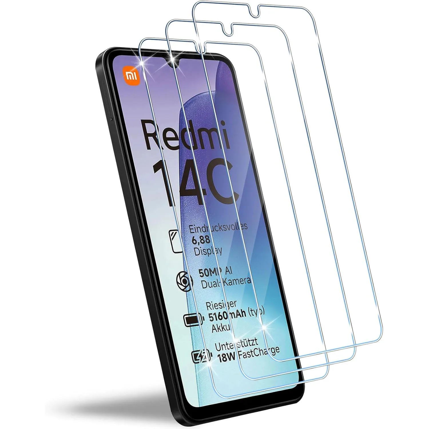 

2/4Pcs 9H Screen Protector For Xiaomi RedmI 14C HD Tempered Glass Film
