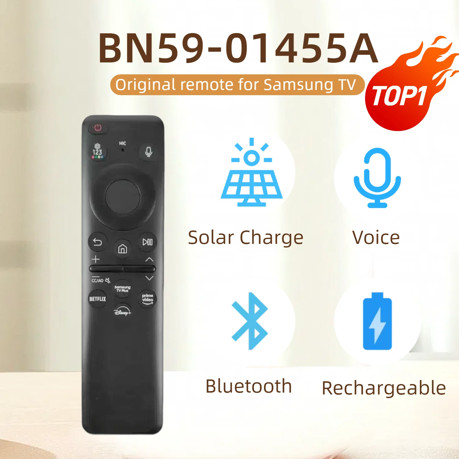 Nuovo BN59-01455A/P TM2360E per 2024 Samsung Smart TV Telecomando vocale solare, per serie NEO QLED,
