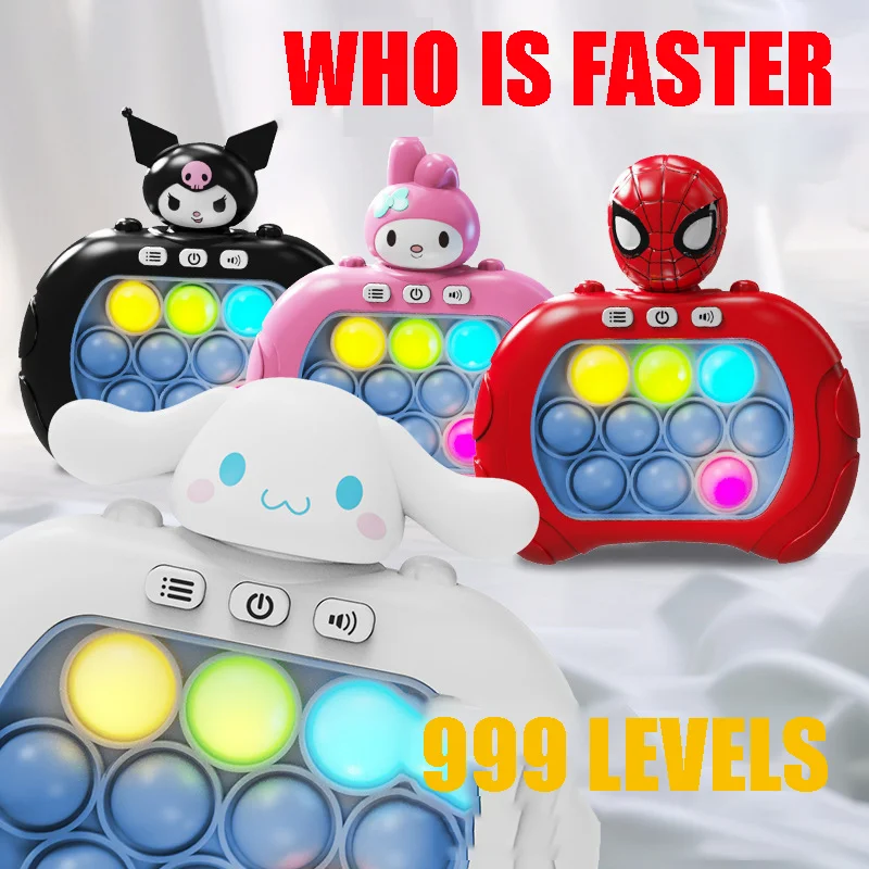 Children Sanrio Speed Push Game Machine Ground Mouse Challenge Levels Kuromi Press and Play Focus and Puzzle Toys Children Gift