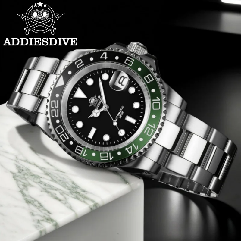 ADDIESDIVE Watches for Men Sapphire Glass 316L Stainless Steel 20Bar Diving  8215 Movement Luminous Automatic Mechanical Watches