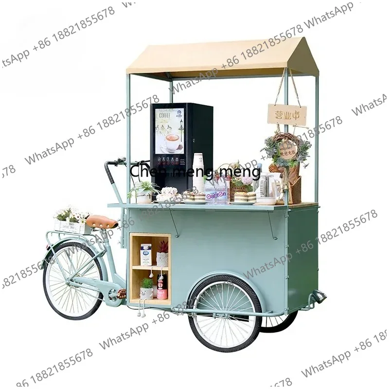 New Design Outdoor Mobile Coffee Tricycle Food Bike for Sale Tricycle Street Coffee Bike Cafe Bicycle