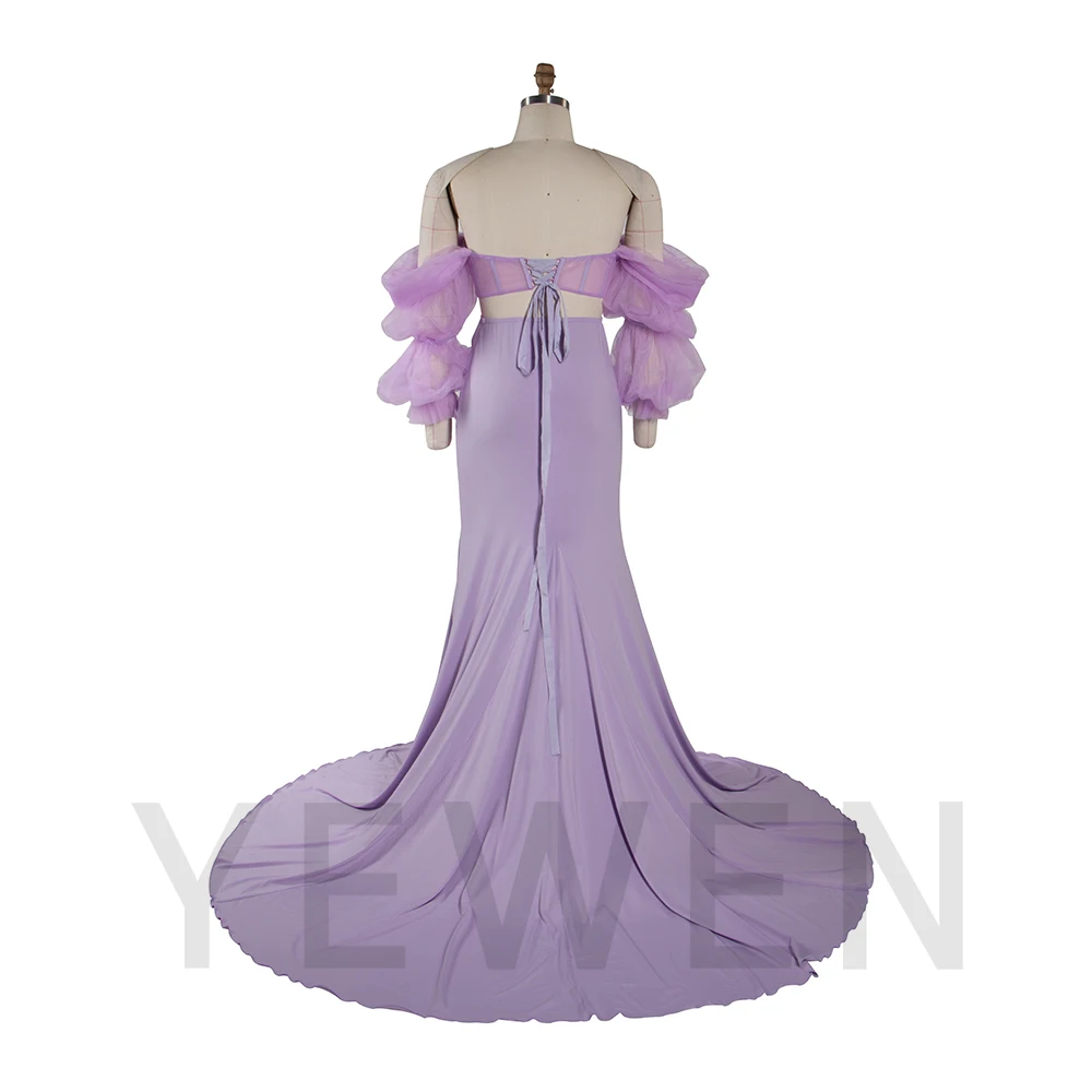 طقم مكون من قطعتين بأكمام شفافة من القماش القابل للتمدد لفساتين استحمام الطفل لالتقاط الصور الفوتوغرافية