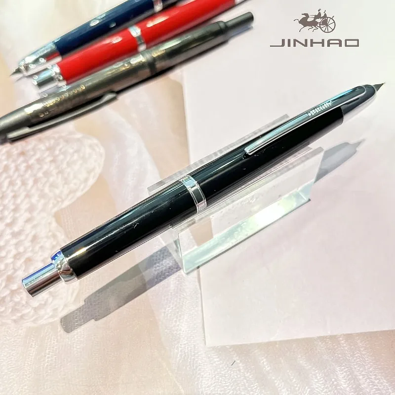 Jinhao 20 stylo plume rétractable presse EF/F plume avec convertisseur résine écriture cadeau stylo