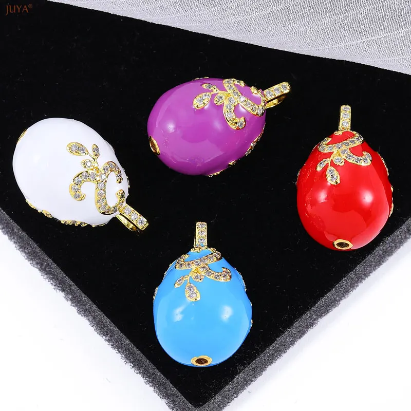 JUYA 3D Water Drop Pendant Enamel Print Charm For DIY Bohemia Folk Necklaces Fashion Jewelry Making Accessories