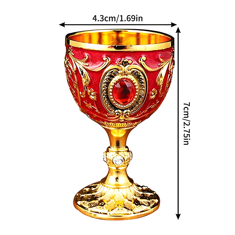 *1pc Timeless Embossed Metal Chalice Goblet Vintage Wine Champagne Liqueur Cup Perfect For Bars Restaurants Home Decor
