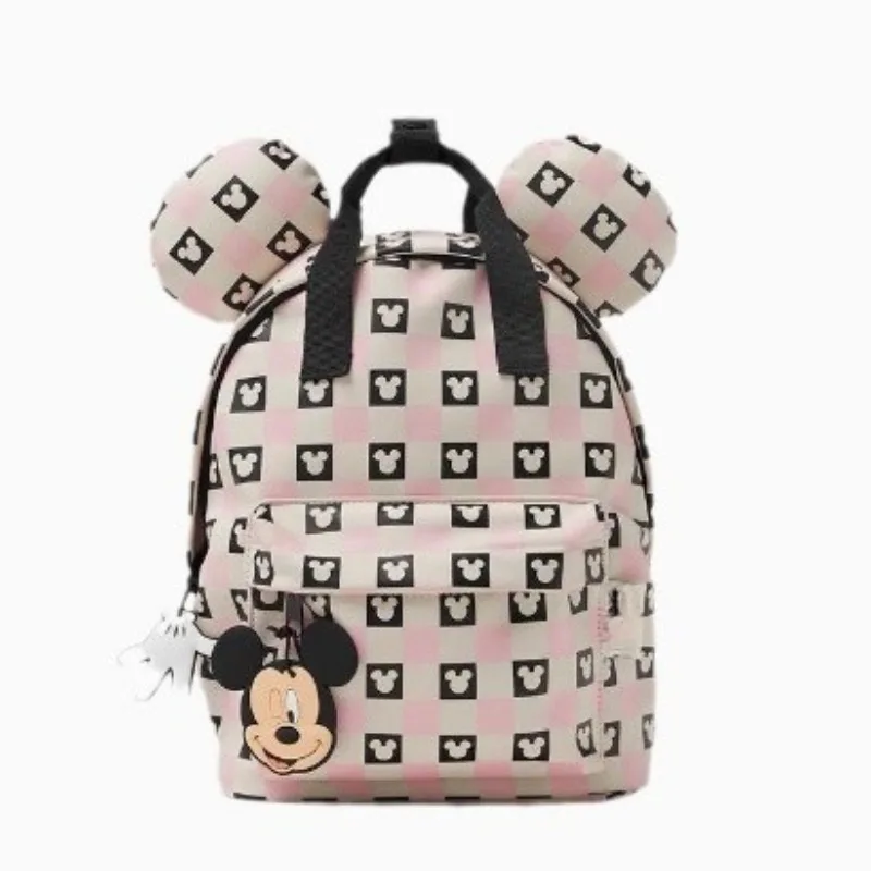 

MINISO New Mickey Cartoon Fashion Backpack Women's Minnie Canvas School Bag Boys and Girls Fashion Large Capacity Backpack