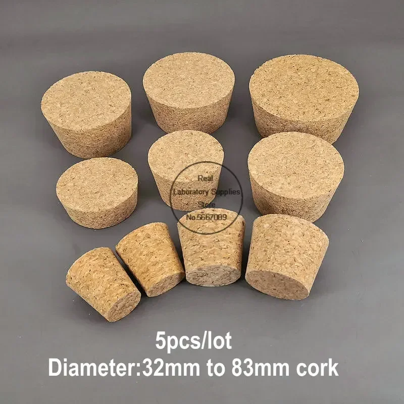 5pcs Diameter 32mm To 83mm Wood Cork Lab Test Tube Plug Essential Oil Pudding Small Glass Bottle Stopper Lid Customized