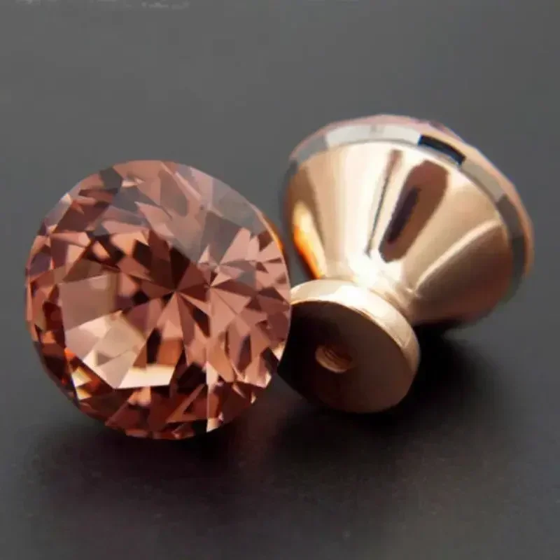 1PC Rose Gold Rhinestone Door Knob Cabinet Drawer Cupboard Wardrobe Kitchen Pull Handle Door Pulls Hardware Cabinet Accessories